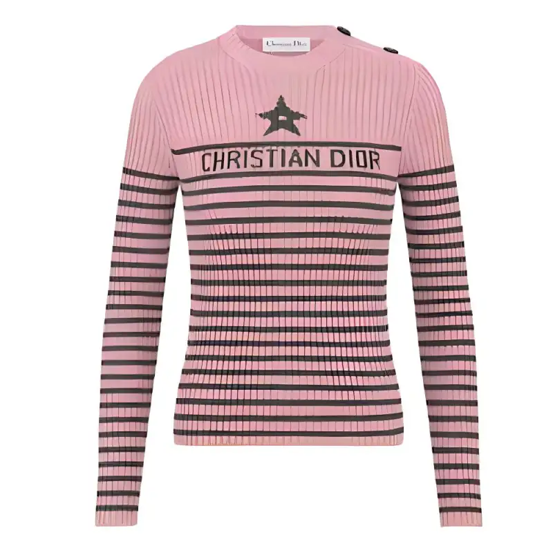 DIOR Sweaters Women's Pink Crew Neck Moderate Other