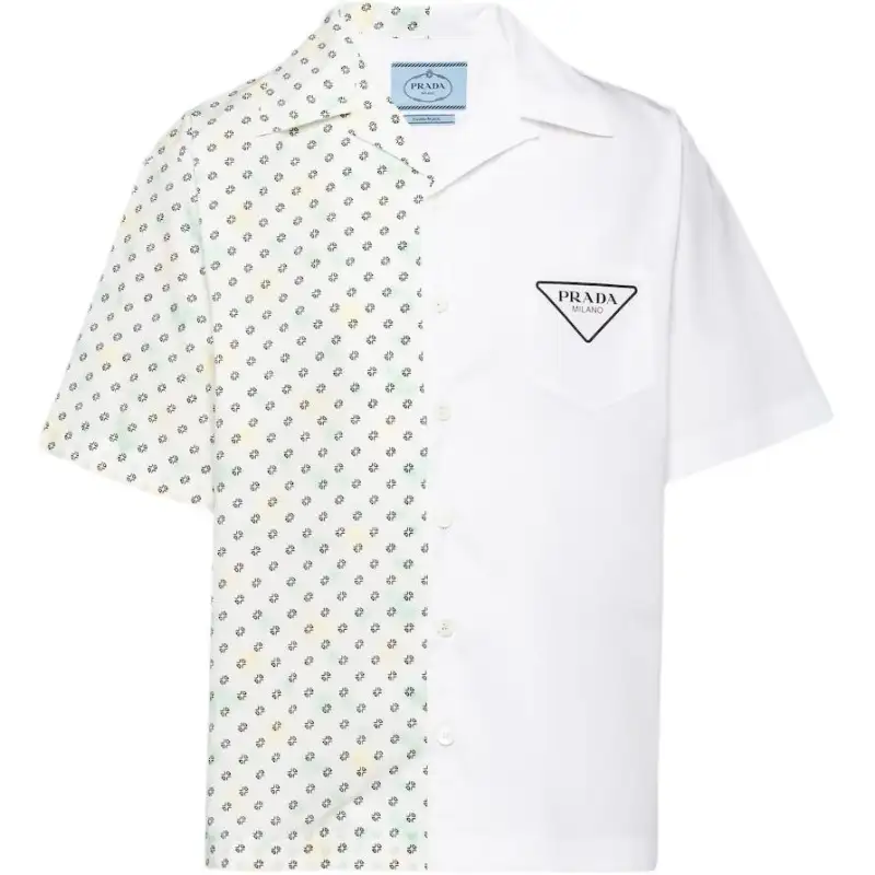 PRADA Shirts Men's White Lapel Moderate