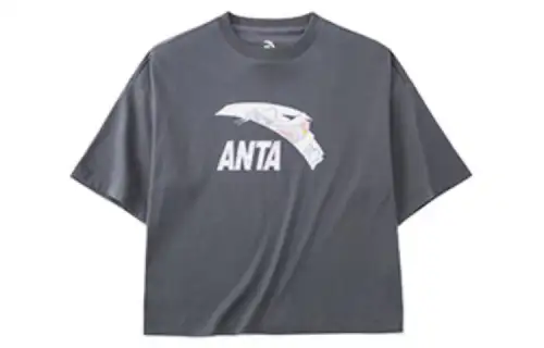 Anta Drop Shoulder Sleeve T Shirt Women's Gray