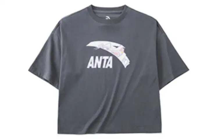 Anta Drop Shoulder Sleeve T Shirt Women's Gray