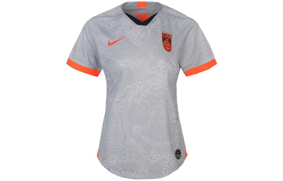 Nike T-Shirts Women's Gray V-neck Moderate Straight Fit