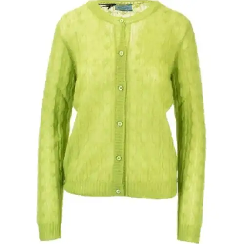 PRADA Sweaters Women's Green Crew Neck Moderate Other
