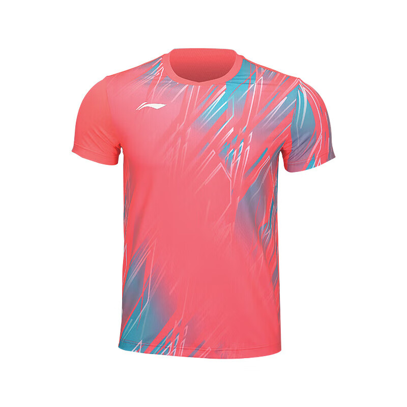 Li Ning Badminton Jersey Unisex Fluorescent Begonia Red