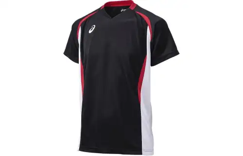 Asics, volleyball black uniform for training for men and women, with short sleeve