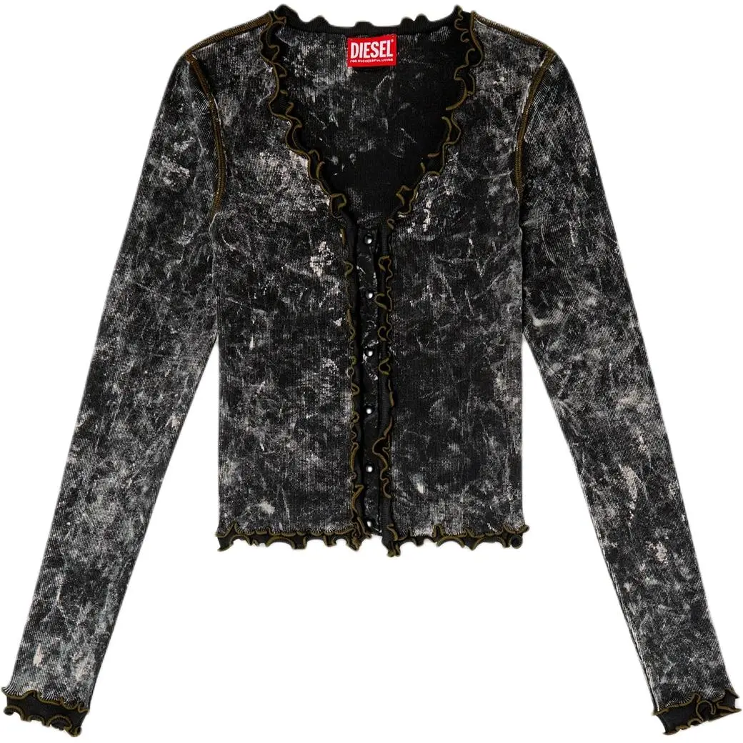 DIESEL T Flux Marbled Buttoned Top