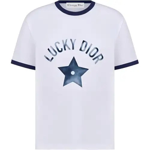 DIOR Quarterly New Products T Shirts Women's White Crew Neck Moderate Straight Fit