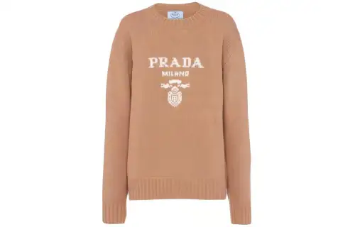 Prada logo-intarsia cashmere sweater