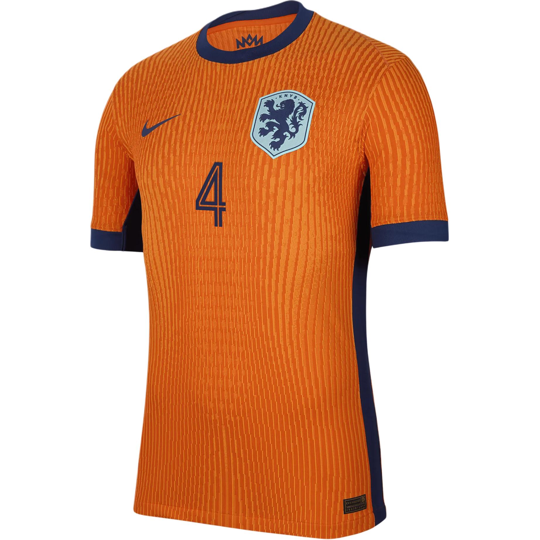 Nike Virgil Van Dijk Netherlands National Team 2024 Match Home Soccer Jersey Men's Orange
