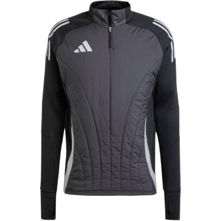 Adidas TIRO 24 COMPETITION WINTERIZED TOP Solid Color Casual Fashion Stand Collar Long Sleeve Football Jersey Men's Black