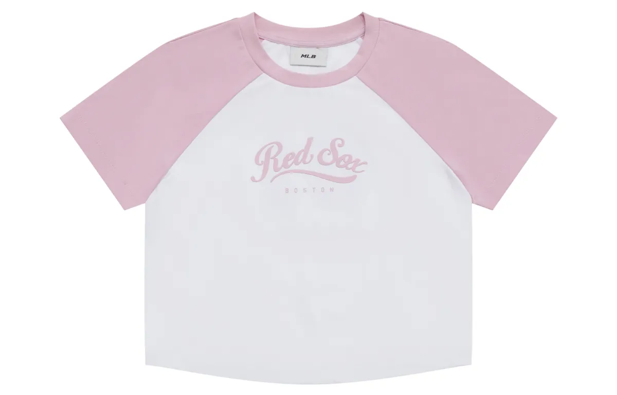 MLB Preppy Style Collection Boston Red Sox SS25 T-Shirt Women's Pink