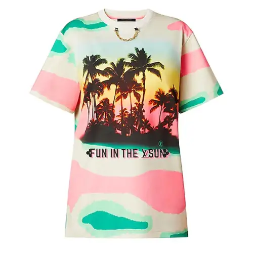 Lv Epi Print Palm Tree T Shirt