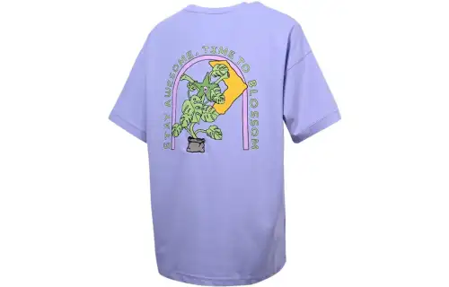 Converse PLANTOPIA SS22 Drop Shoulder Sleeve T Shirt Women's Purple
