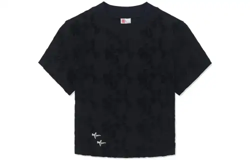 Li Ning T Shirts Women's Black Crew Neck Moderate Straight Fit