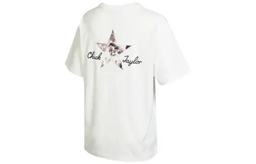 Converse Drop Shoulder Sleeve T Shirt Women's White
