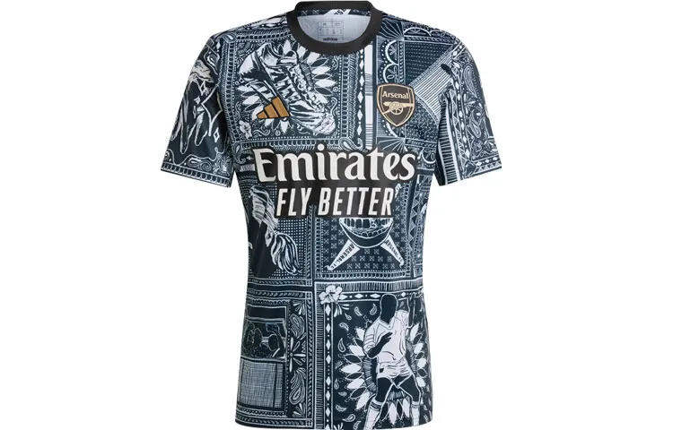 Adidas Arsenal Ian Wright Pre Match Soccer Jersey Men's Black