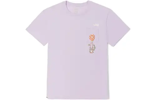 Vans T Shirts Women's Purple Crew Neck Moderate Straight Fit