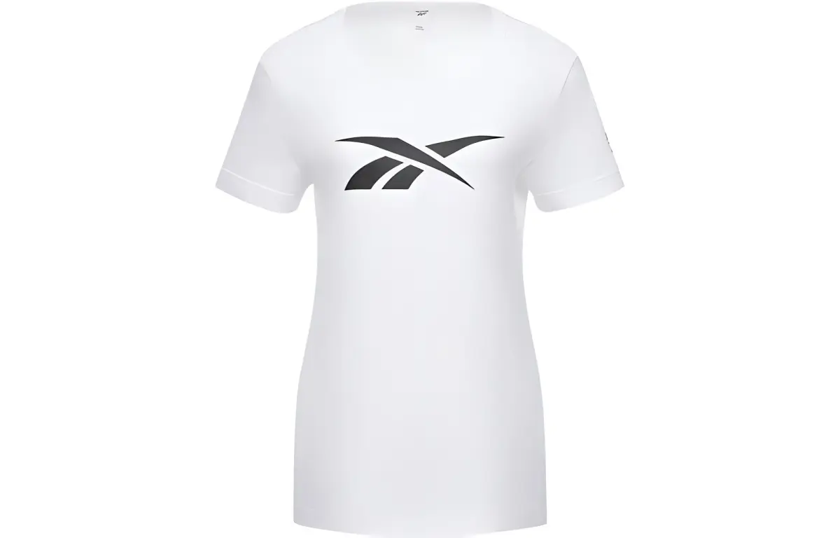Reebok T-Shirts Women's White Crew Neck Moderate Straight Fit