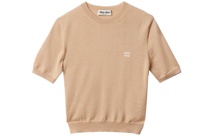 Женский свитер MIU MIU SS23 Logo (снежно-белый)