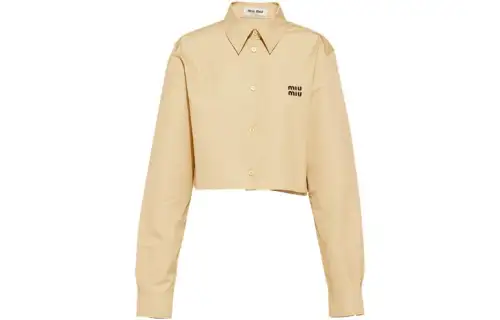 MIU MIU Shirts Women's Pink Yellow Lapel Moderate