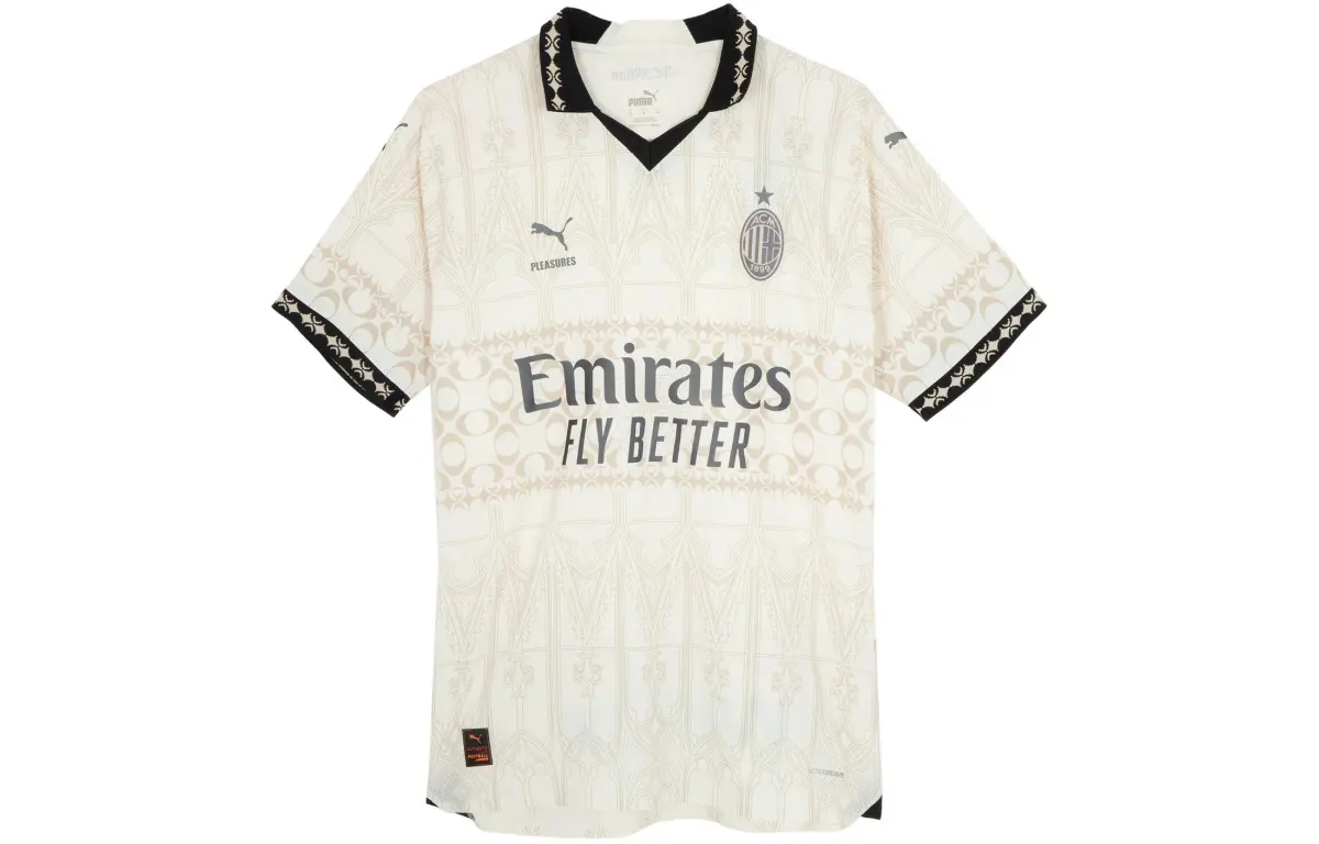 PUMA x PLEASURES AC Milan Retro Soccer Jerseys Player Edition Men's Oat