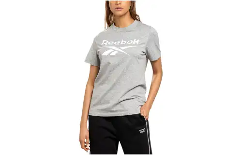 Reebok T Shirts Women's Gray Crew Neck Moderate Straight Fit