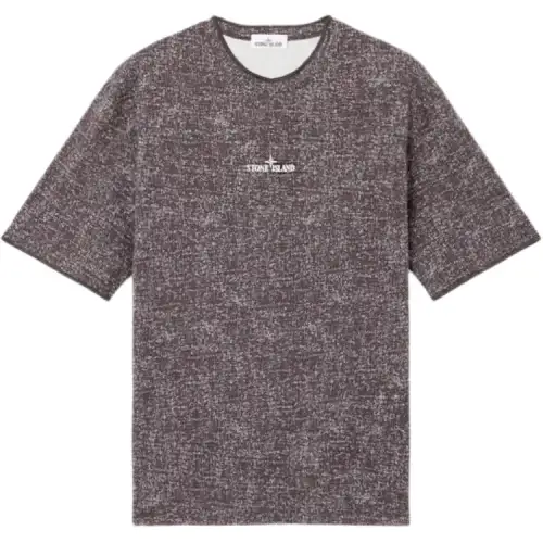 STONE ISLAND Logo embroidered T shirt