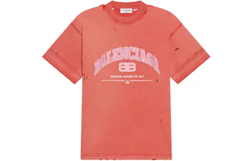 Balenciaga Women's Maison Balenciaga Medium Fit T shirt Red