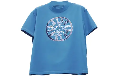 HERMES FW22 Drop Shoulder Sleeve T Shirt Women's Blue