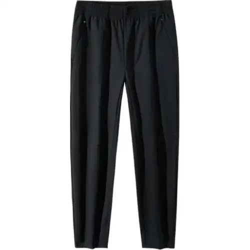 Anta Elite Commute Collection, Comfortable Casual Minimalist Style Fleece Lined Sports Pants Men's Basic Black