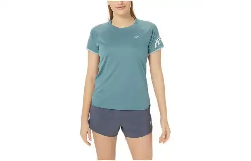 ASICS Raglan Sleeve T Shirt Women's Mist Cyan/Pure Water Color