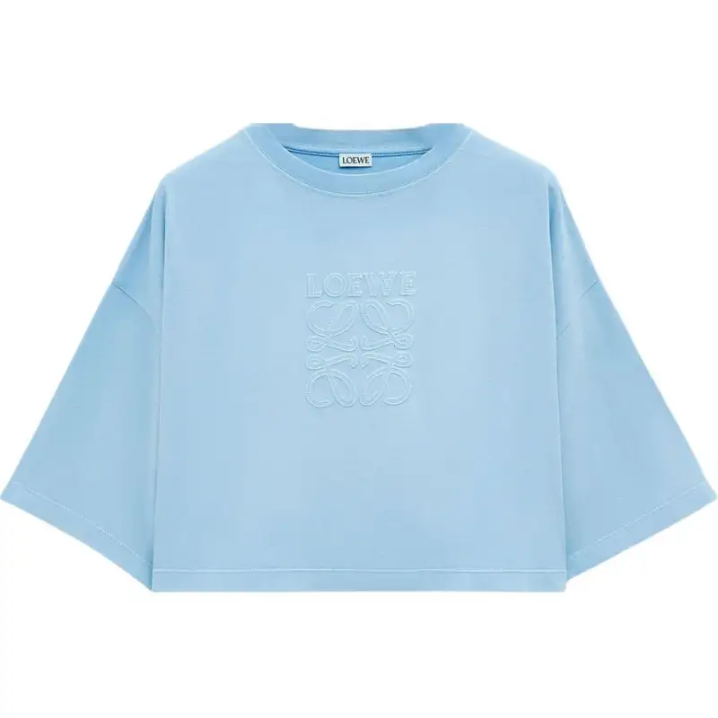 LOEWE Logo Embroidered Cropped T Shirt