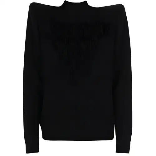 【Previous Season】exaggerated-shoulder high-neck jumper