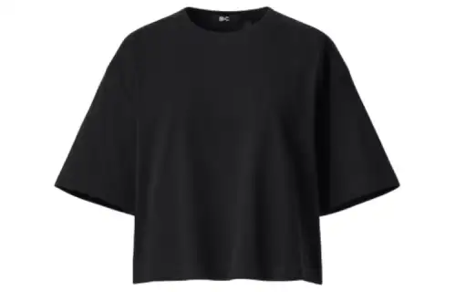 UNIQLO Drop Shoulder Sleeve T Shirt Women's Black