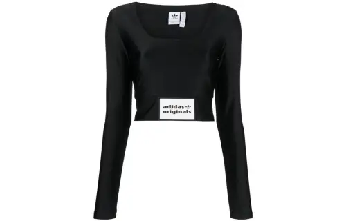 Adidas Originals Crop Tops Women's Black Moderate