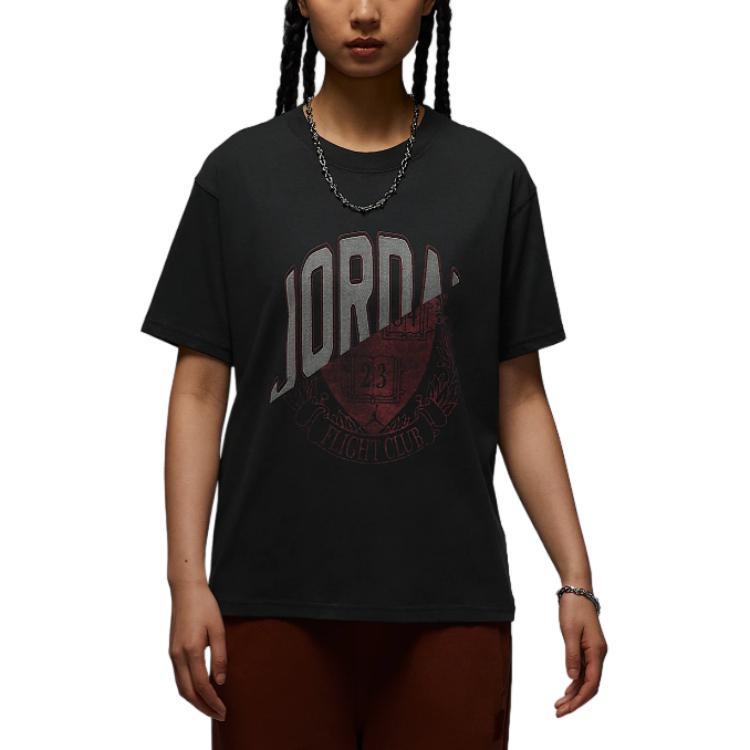 Женская футболка Jordan (серо-черная)