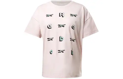 Reebok Te Graphic Tee Logo T Shirt Women's Pink