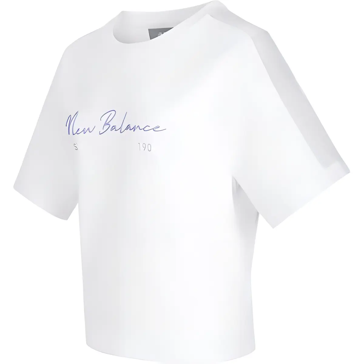 New Balance T-Shirts Women's White Crew Neck Moderate Straight Fit