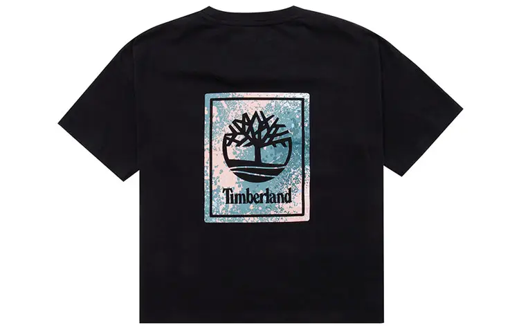 Timberland T Shirts Women's Black Crew Neck Moderate Straight Fit