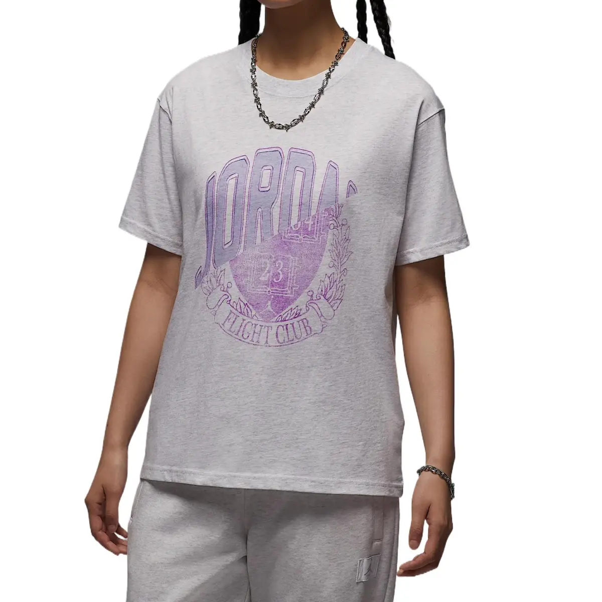 Jordan Drop Shoulder Sleeve T Shirt Women's Gray