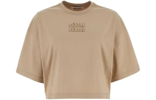 MIU MIU Logo embroidered T shirt