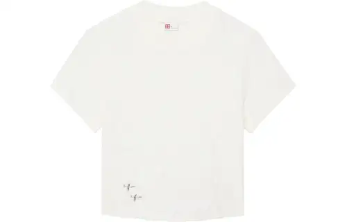 Li Ning T Shirts Women's White Crew Neck Moderate Straight Fit