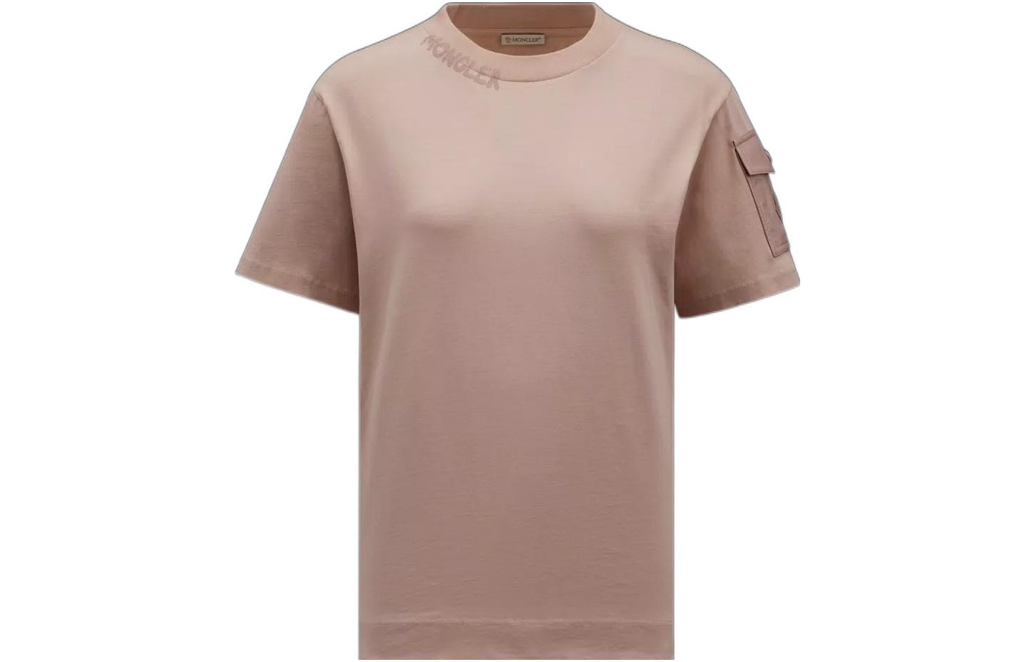 Женская футболка Moncler Pocket Tee (розовая)