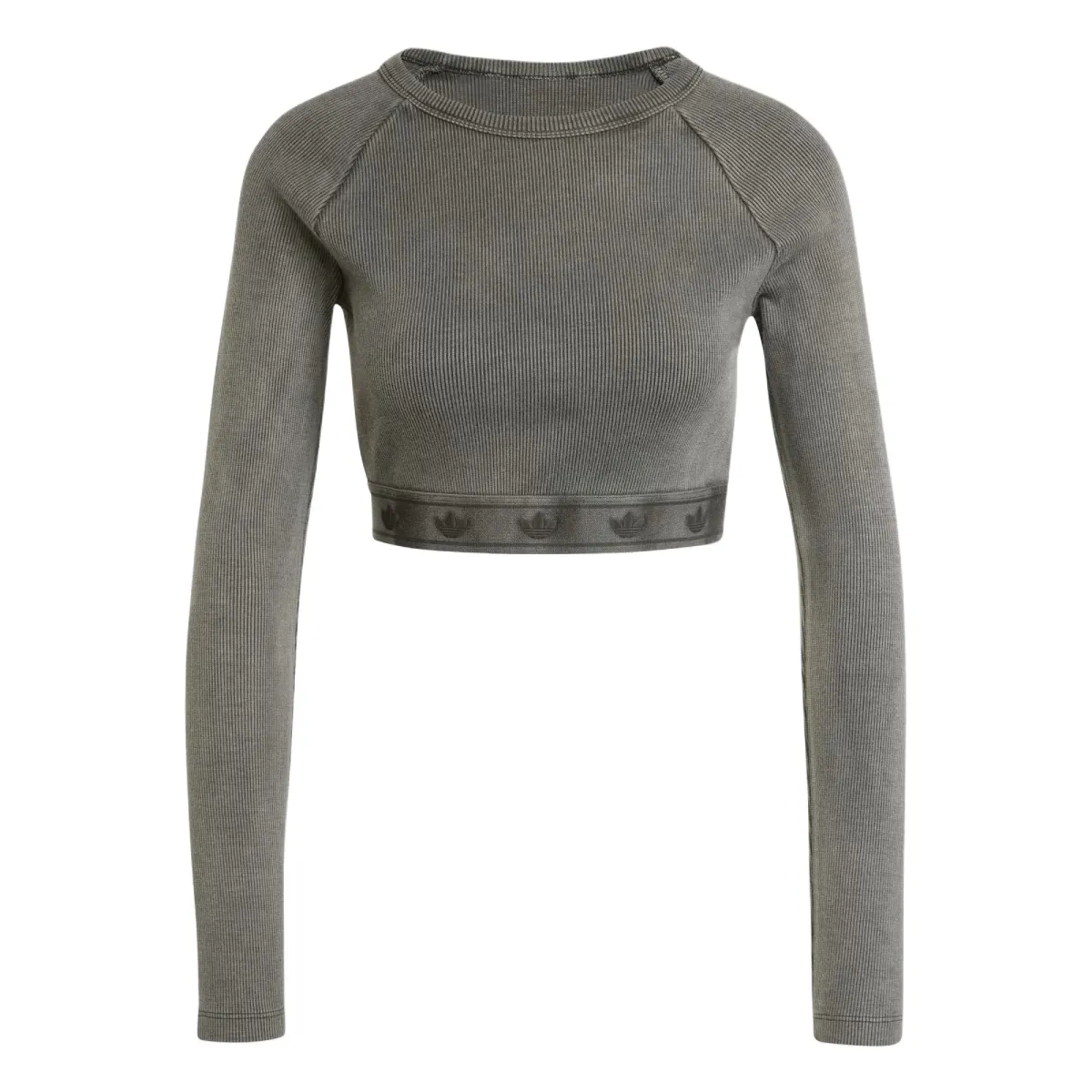 Adidas Originals Ribbed Long Sleeve Crop Top
