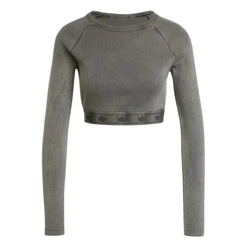 Adidas Originals Ribbed Long Sleeve Crop Top