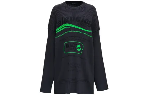 Balenciaga ribbed-knit logo sweater