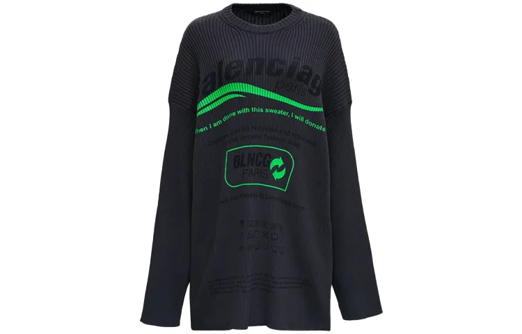 Balenciaga ribbed-knit logo sweater