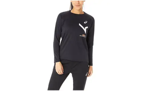 ASICS T Shirts Women's Black Crew Neck Moderate Other