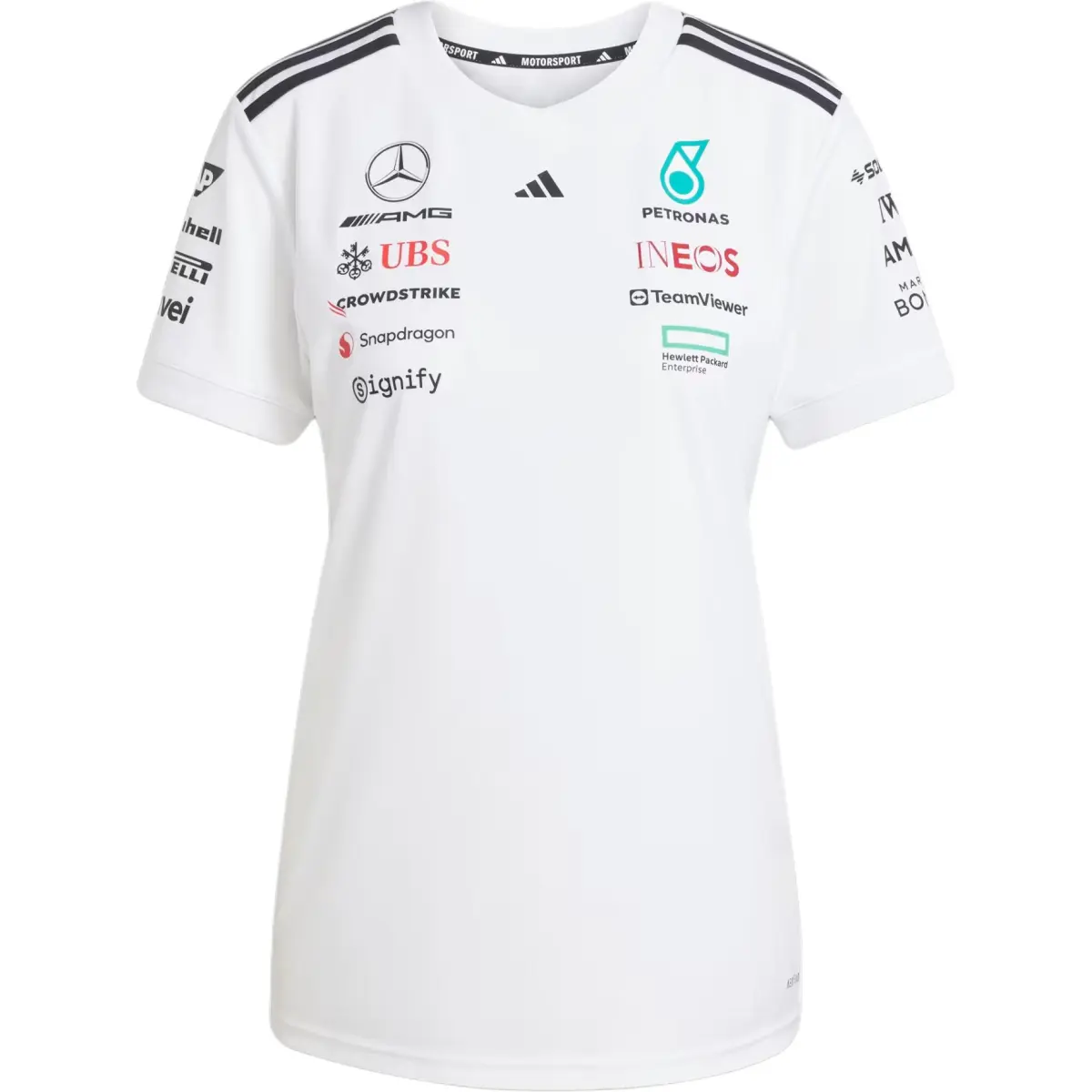 Adidas x MERCEDES AMG PETRONAS F1 TEAM SS25 T Shirt Women's White/Black