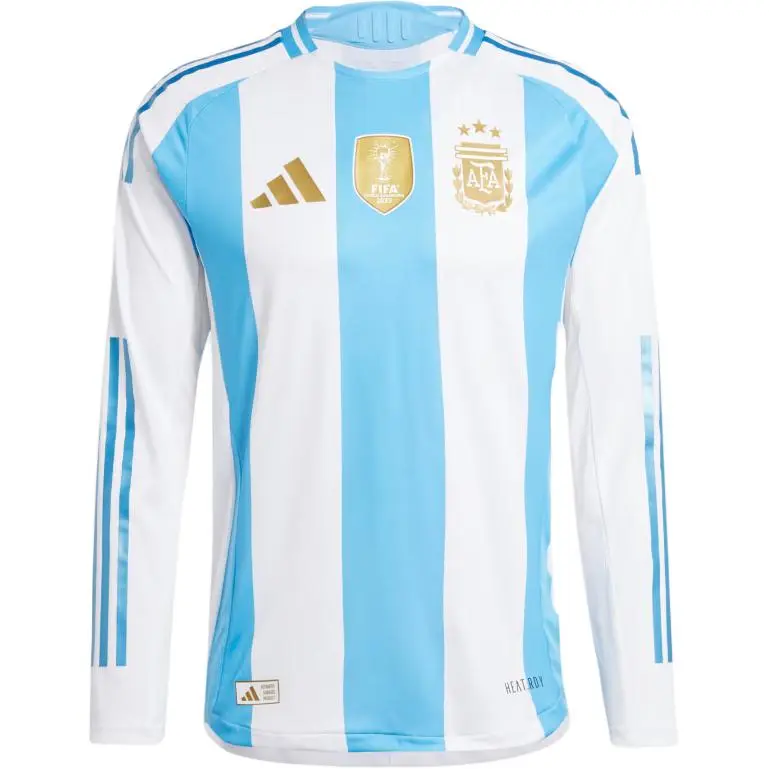 Adidas Argentina National Team ARGENTINA 24 LONG SLEEVE HOME AUTHENTIC JERSEY Soccer Jersey Men's White/Blue Gradient