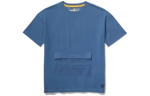 Timberland T Shirts Women's Blue Crew Neck Moderate Straight Fit